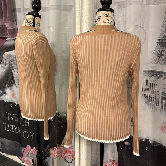 NWT Rio & Rian Ribbed Cardigan Sweater - Picture 3 of 7